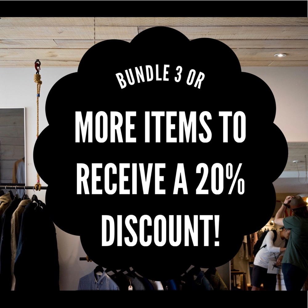 BUNDLE 3 + ITEMS TO RECEIVE A 20% DISCOUNT